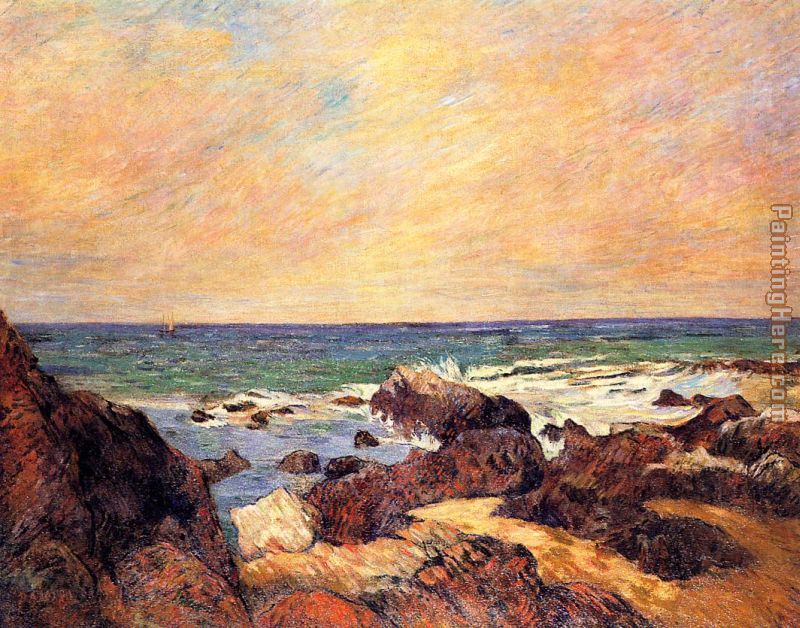 Rocks and Sea painting - Paul Gauguin Rocks and Sea art painting